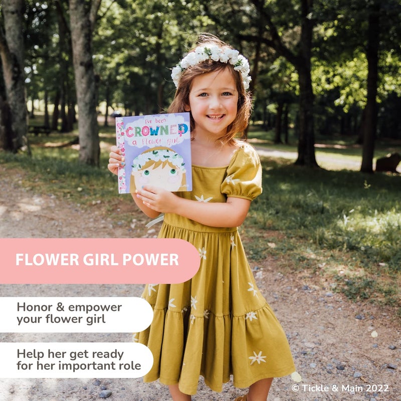 Tickle & Main Flower Girl Gift Set  Flower Girl Proposal  Book with Floral Crown Headband Headpiece in Adorable Gift Box - Image 3
